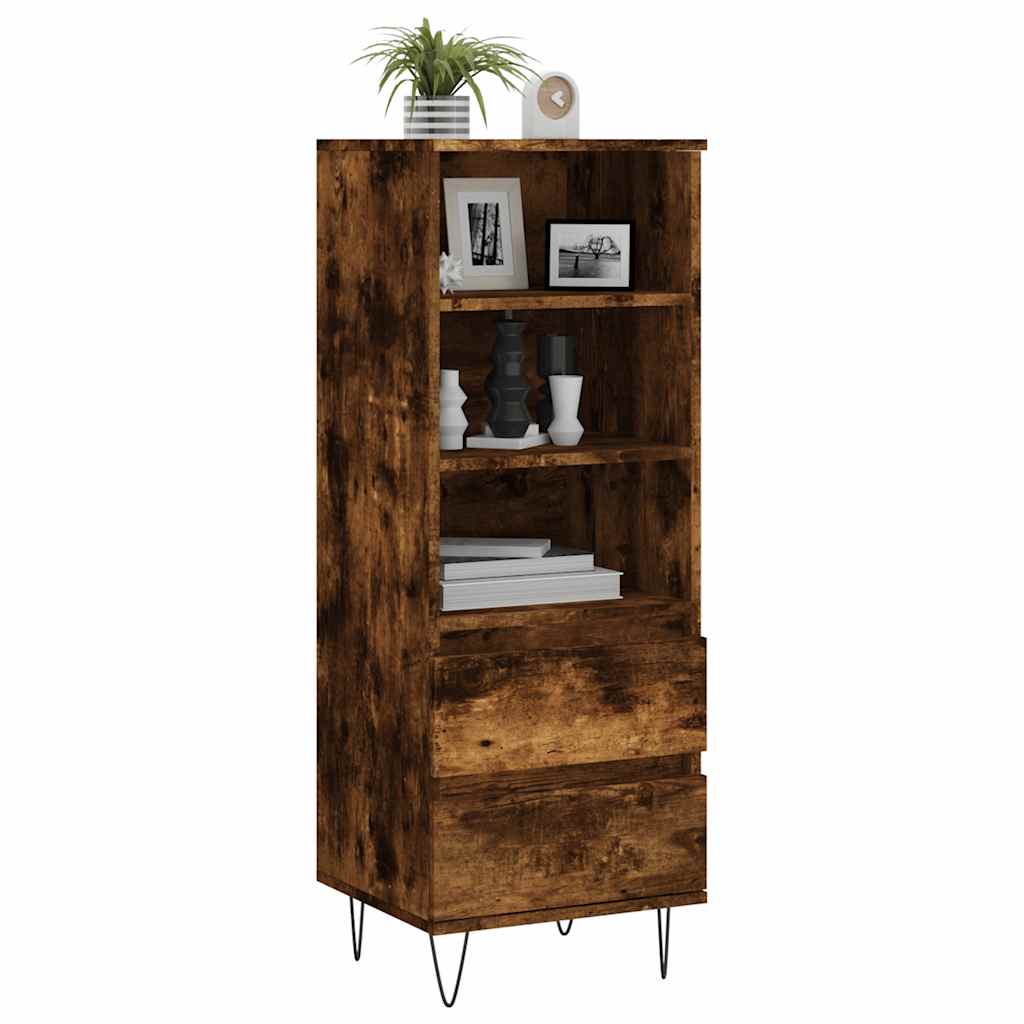 vidaXL Highboard Smoked Oak 40x36x110 cm Engineered Wood