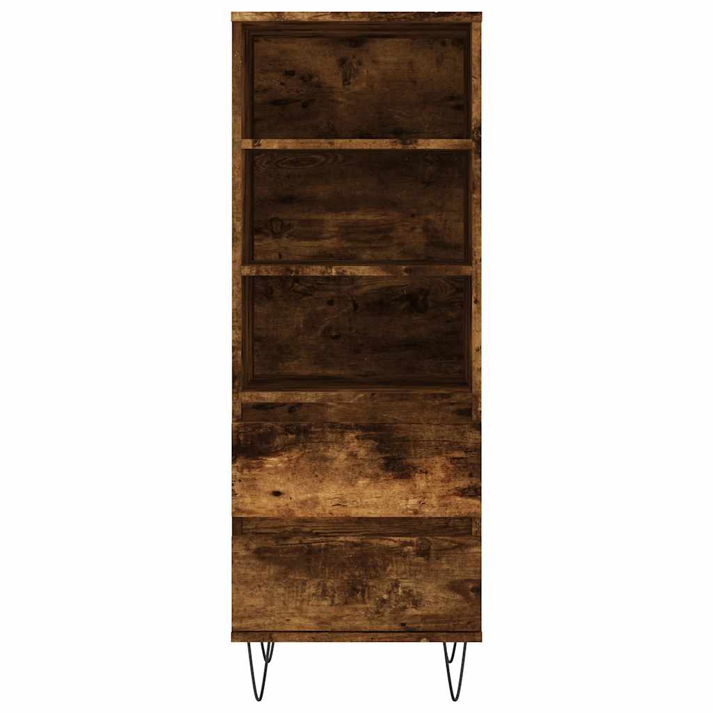vidaXL Highboard Smoked Oak 40x36x110 cm Engineered Wood