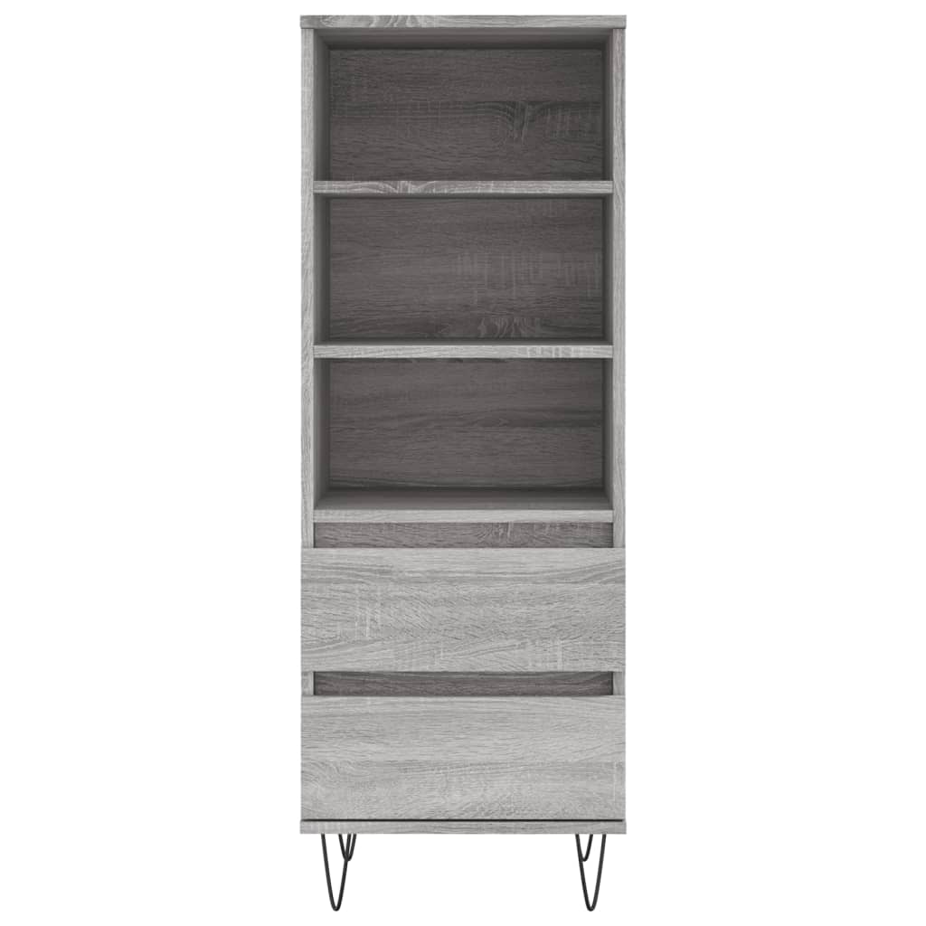 vidaXL Highboard Grey Sonoma 40x36x110 cm Engineered Wood