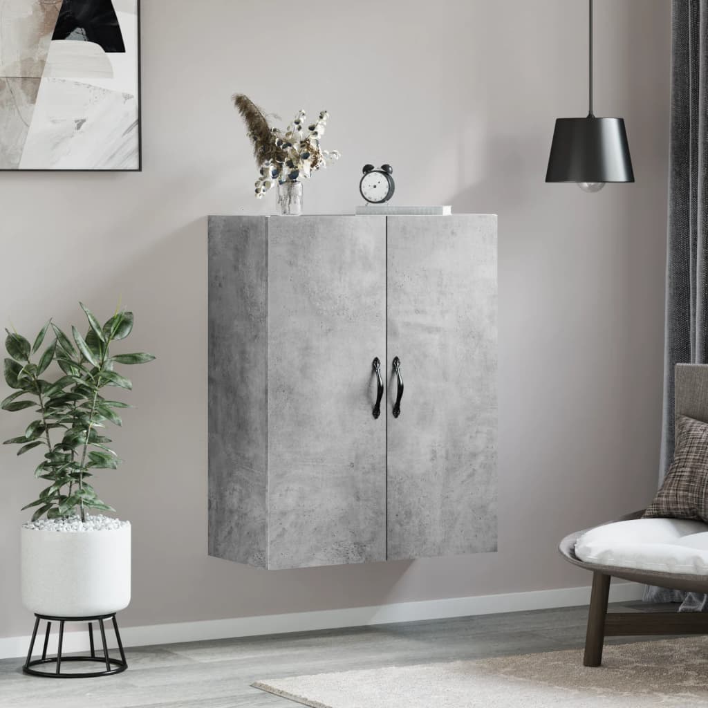 vidaXL Wall Mounted Cabinet Concrete Grey 69.5x34x90cm Engineered Wood