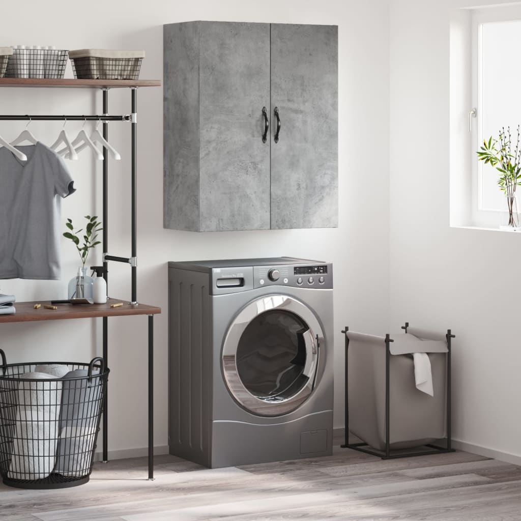vidaXL Wall Mounted Cabinet Concrete Grey 69.5x34x90cm Engineered Wood