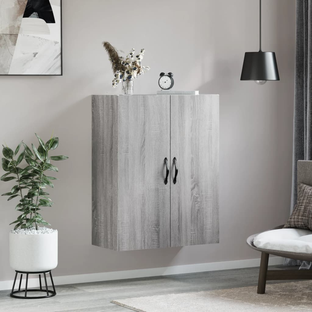 vidaXL Wall Mounted Cabinet Grey Sonoma 69,5x34x90 cm Engineered Wood