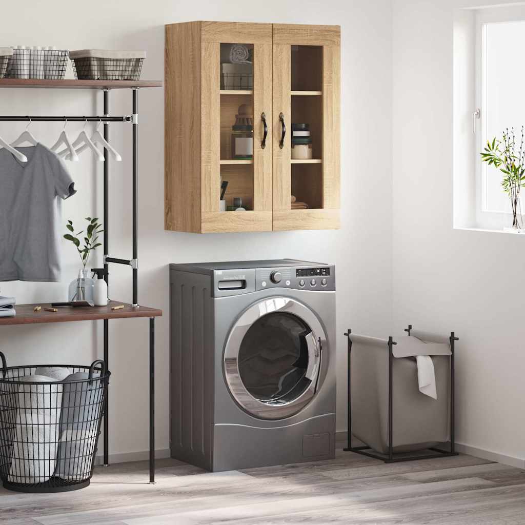 vidaXL Wall Mounted Cabinet Sonoma Oak 69.5x34x90 cm Engineered Wood