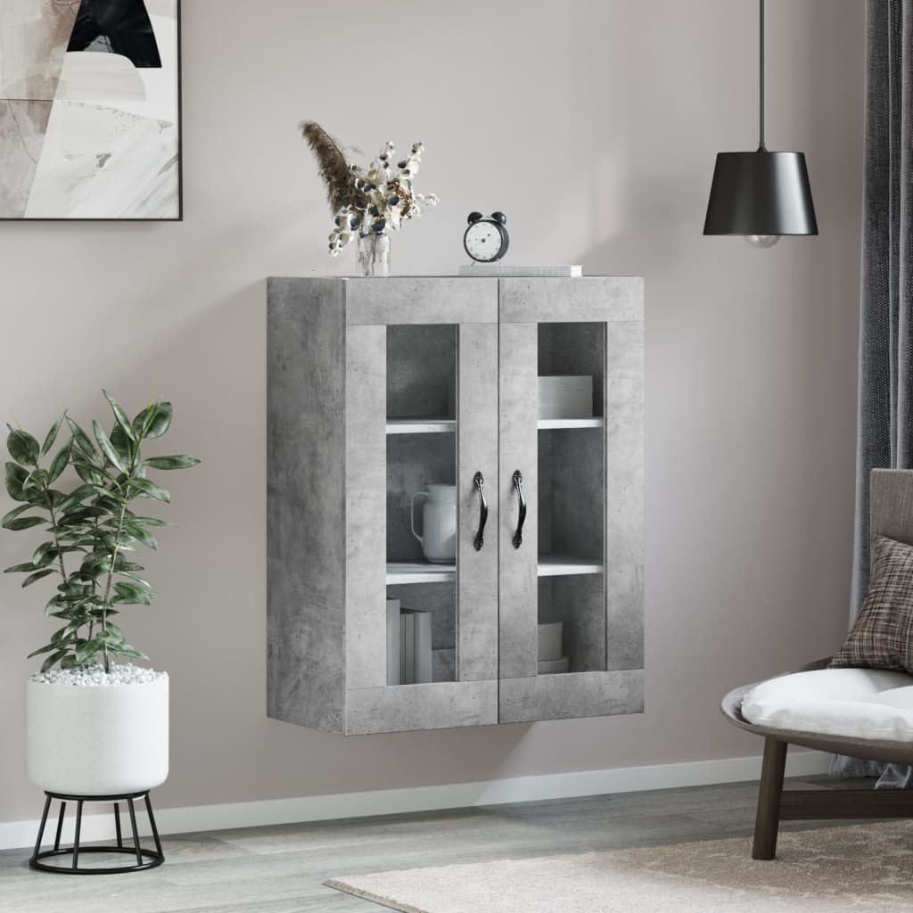 vidaXL Wall Mounted Cabinet Concrete Grey 69.5x34x90cm Engineered Wood