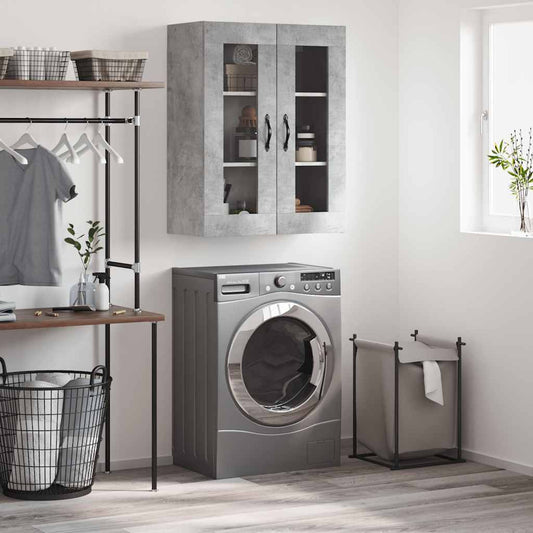 vidaXL Wall Mounted Cabinet Concrete Grey 69.5x34x90 cm Engineered Wood