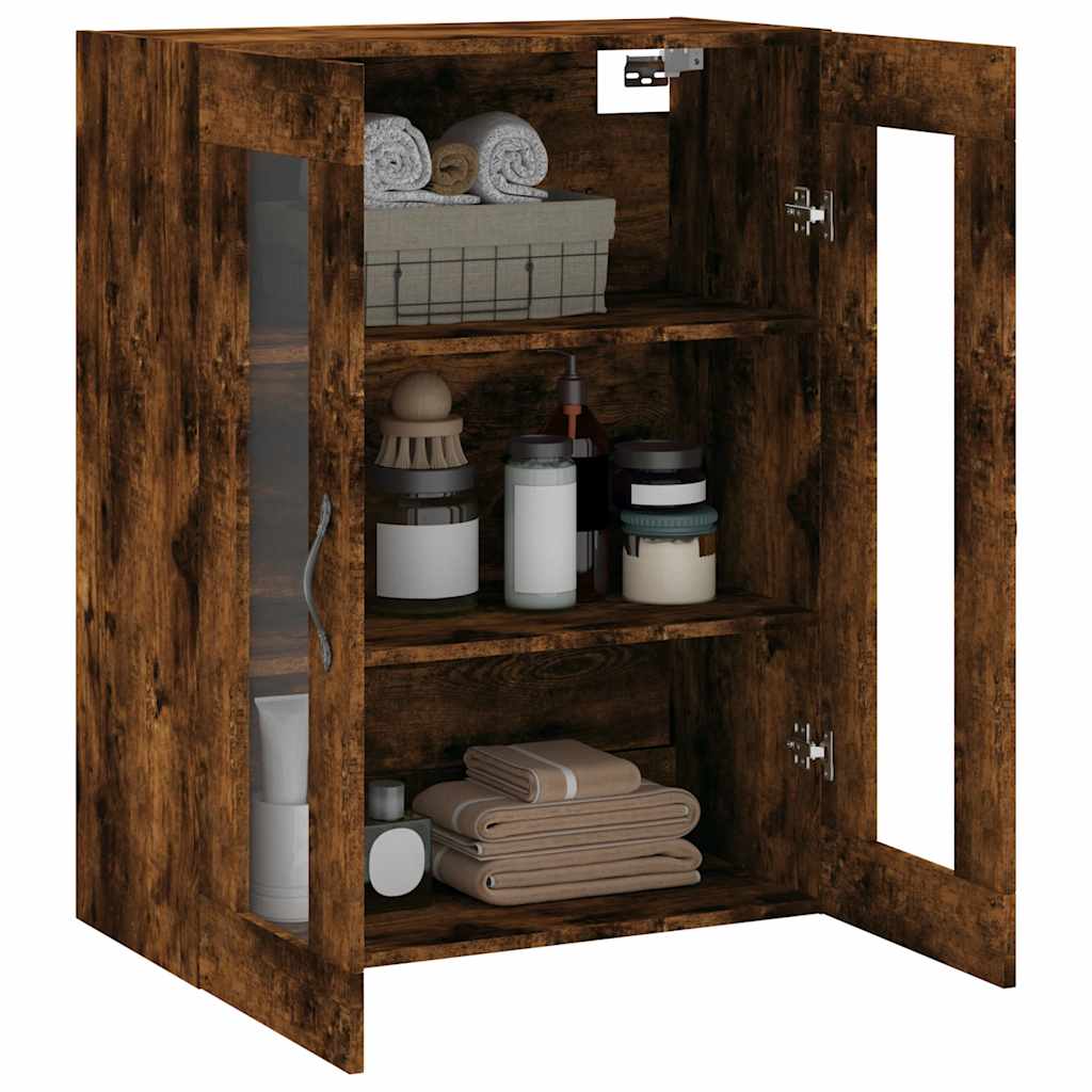 vidaXL Wall Mounted Cabinet Smoked Oak 69.5x34x90 cm Engineered Wood