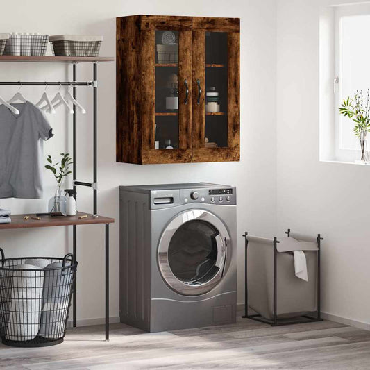 vidaXL Wall Mounted Cabinet Smoked Oak 69.5x34x90 cm Engineered Wood