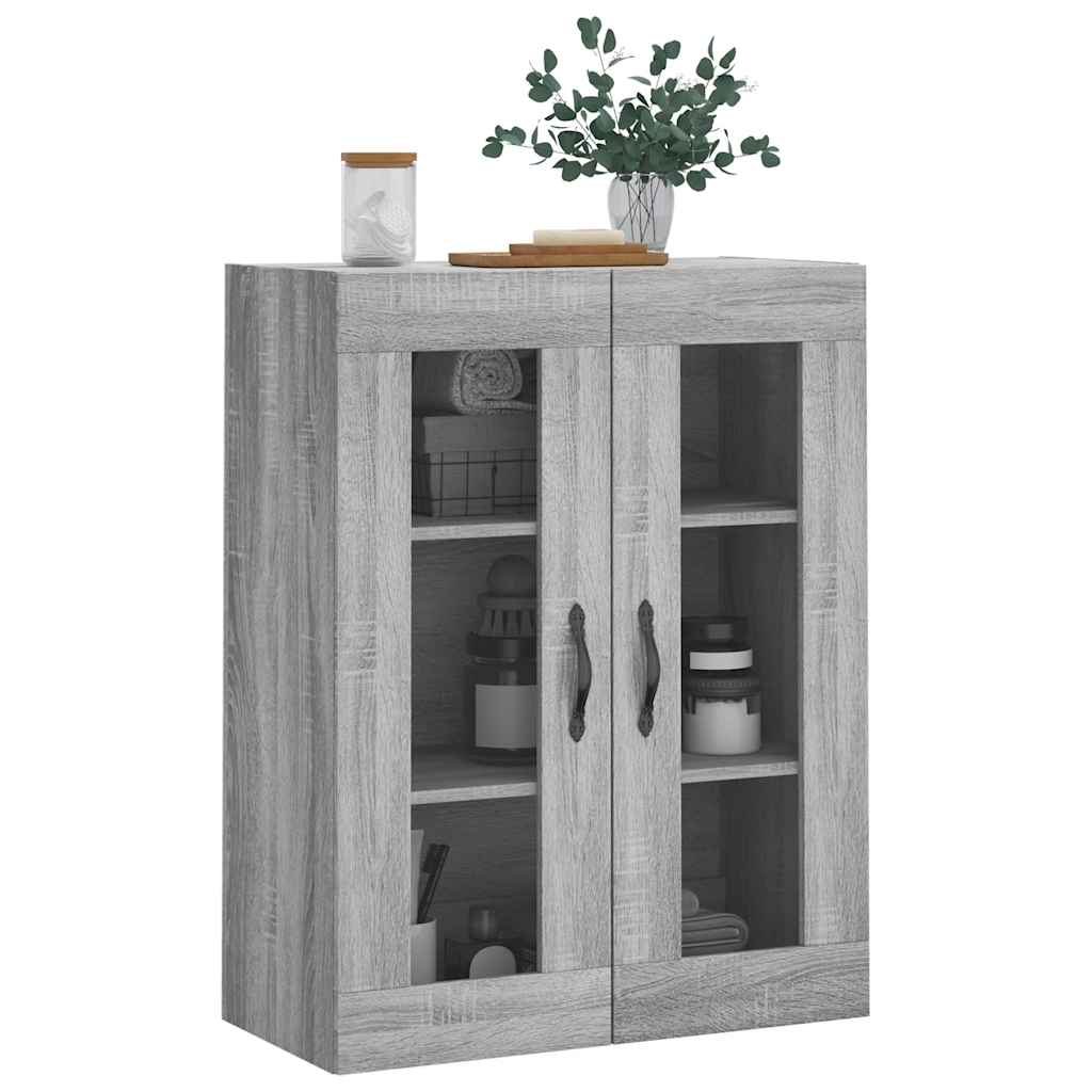 vidaXL Wall Mounted Cabinet Grey Sonoma 69,5x34x90 cm Engineered Wood