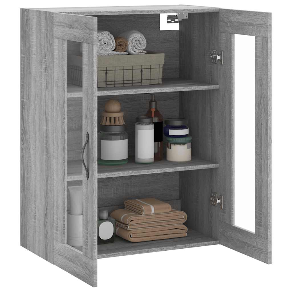 vidaXL Wall Mounted Cabinet Grey Sonoma 69,5x34x90 cm Engineered Wood
