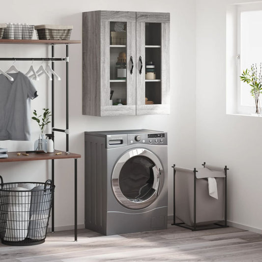 vidaXL Wall Mounted Cabinet Grey Sonoma 69,5x34x90 cm Engineered Wood