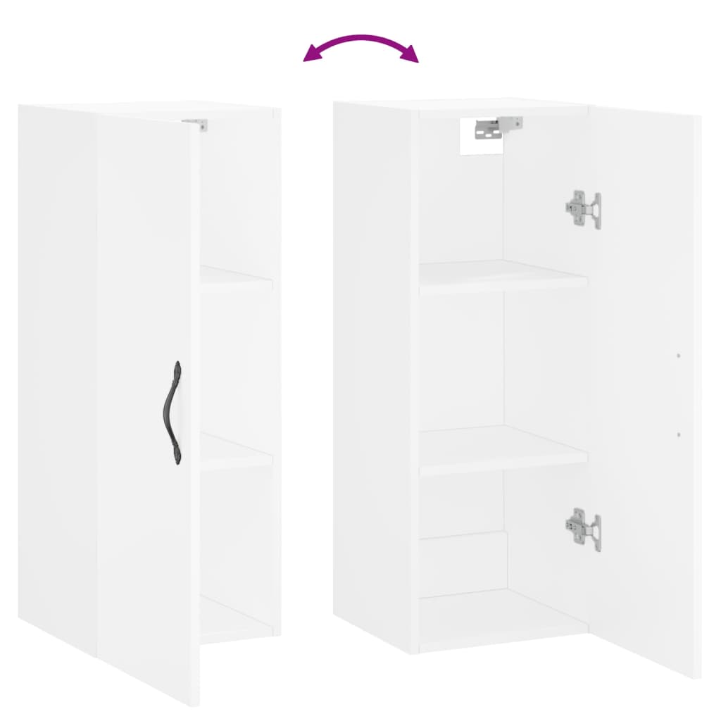 vidaXL Wall Mounted Cabinet White 34,5x34x90 cm Engineered Wood