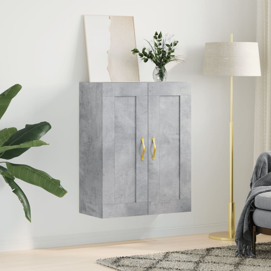 vidaXL Wall Mounted Cabinet Concrete Grey 69.5x34x90cm Engineered Wood