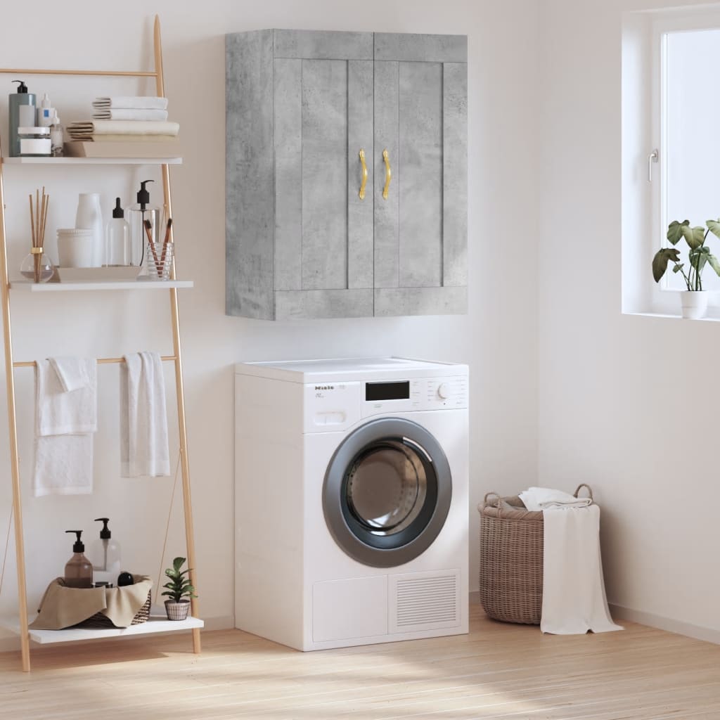 vidaXL Wall Mounted Cabinet Concrete Grey 69.5x34x90cm Engineered Wood