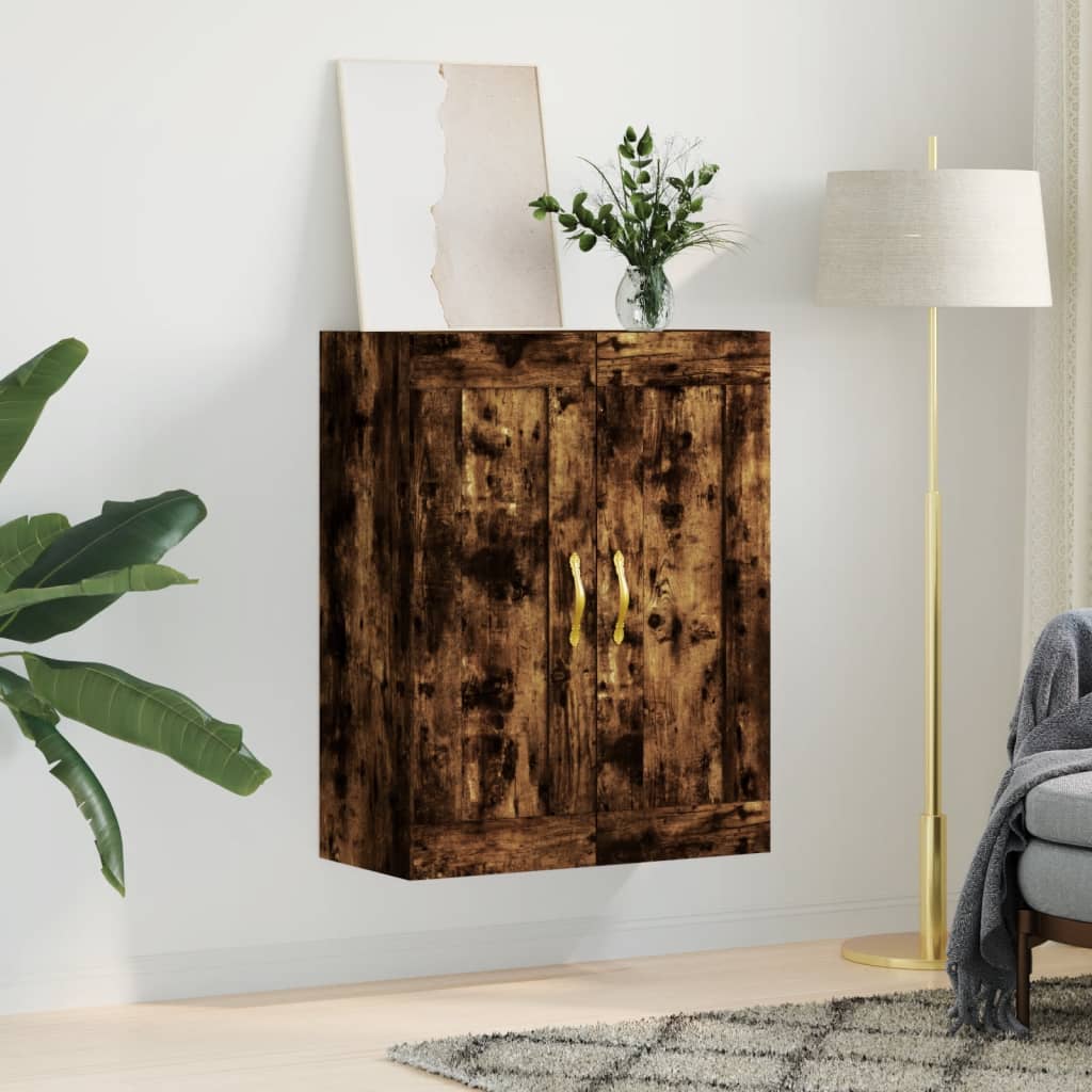 vidaXL Wall Mounted Cabinet Smoked Oak 69,5x34x90 cm Engineered Wood