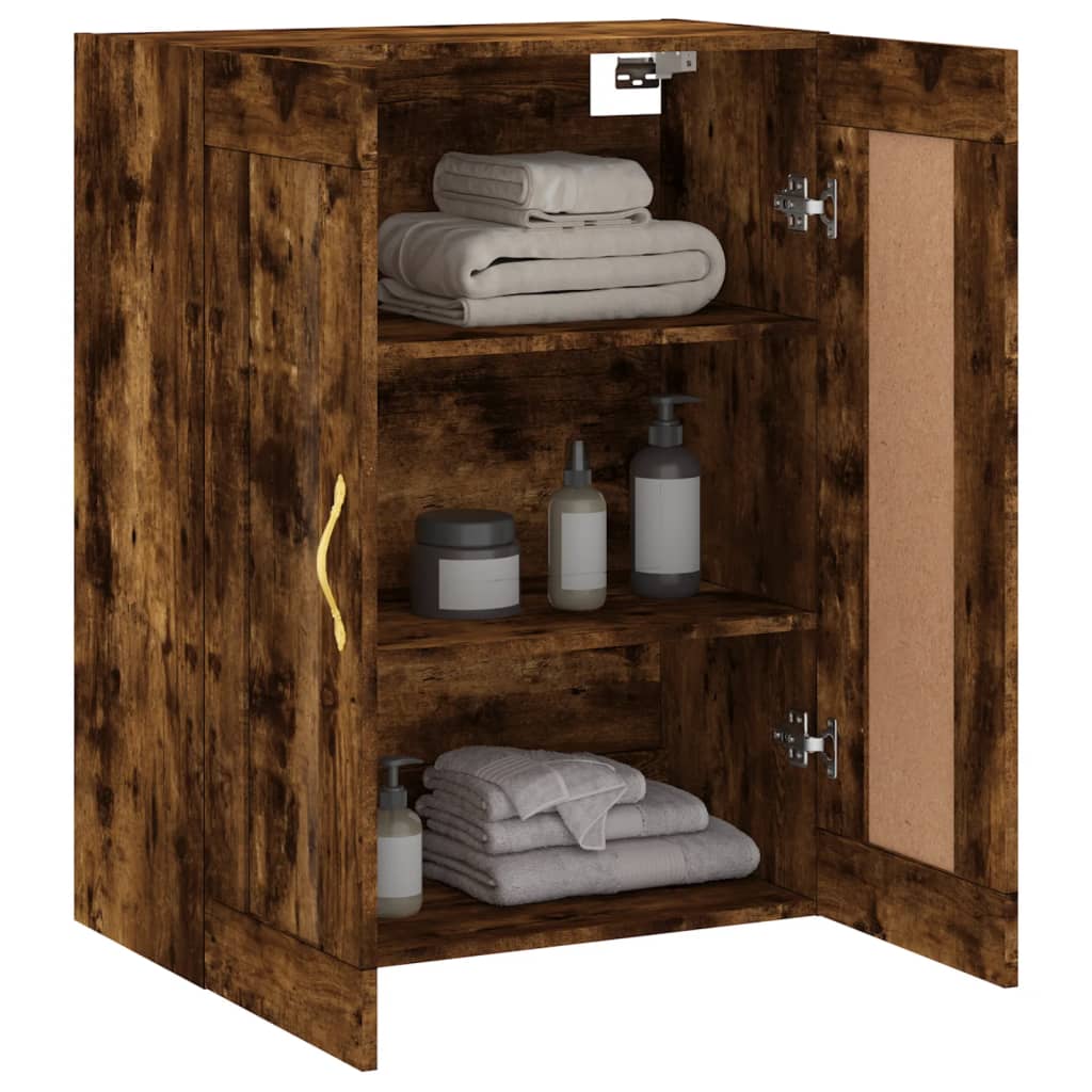 vidaXL Wall Mounted Cabinet Smoked Oak 69,5x34x90 cm Engineered Wood