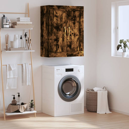 vidaXL Wall Mounted Cabinet Smoked Oak 69,5x34x90 cm Engineered Wood