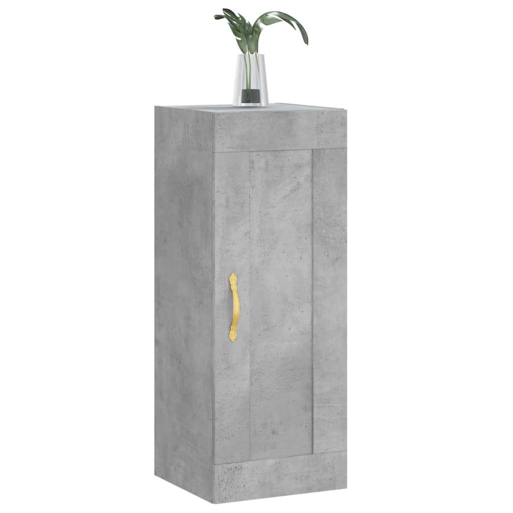 vidaXL Wall Mounted Cabinet Concrete Grey 34.5x34x90 cm Engineered Wood