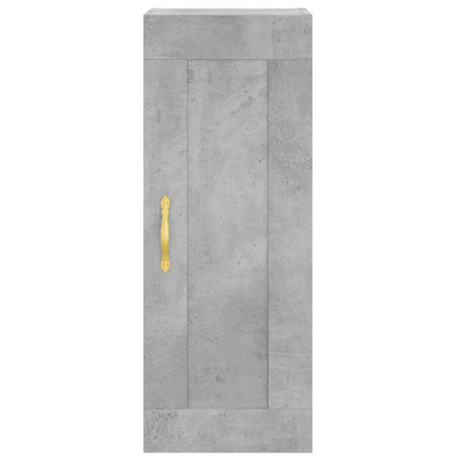 vidaXL Wall Mounted Cabinet Concrete Grey 34.5x34x90 cm Engineered Wood