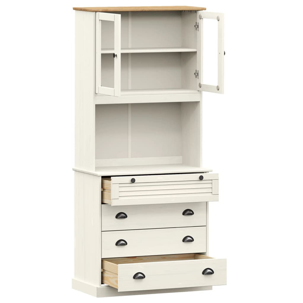 vidaXL Highboard VIGO White 80x40x176 cm Solid Wood Pine