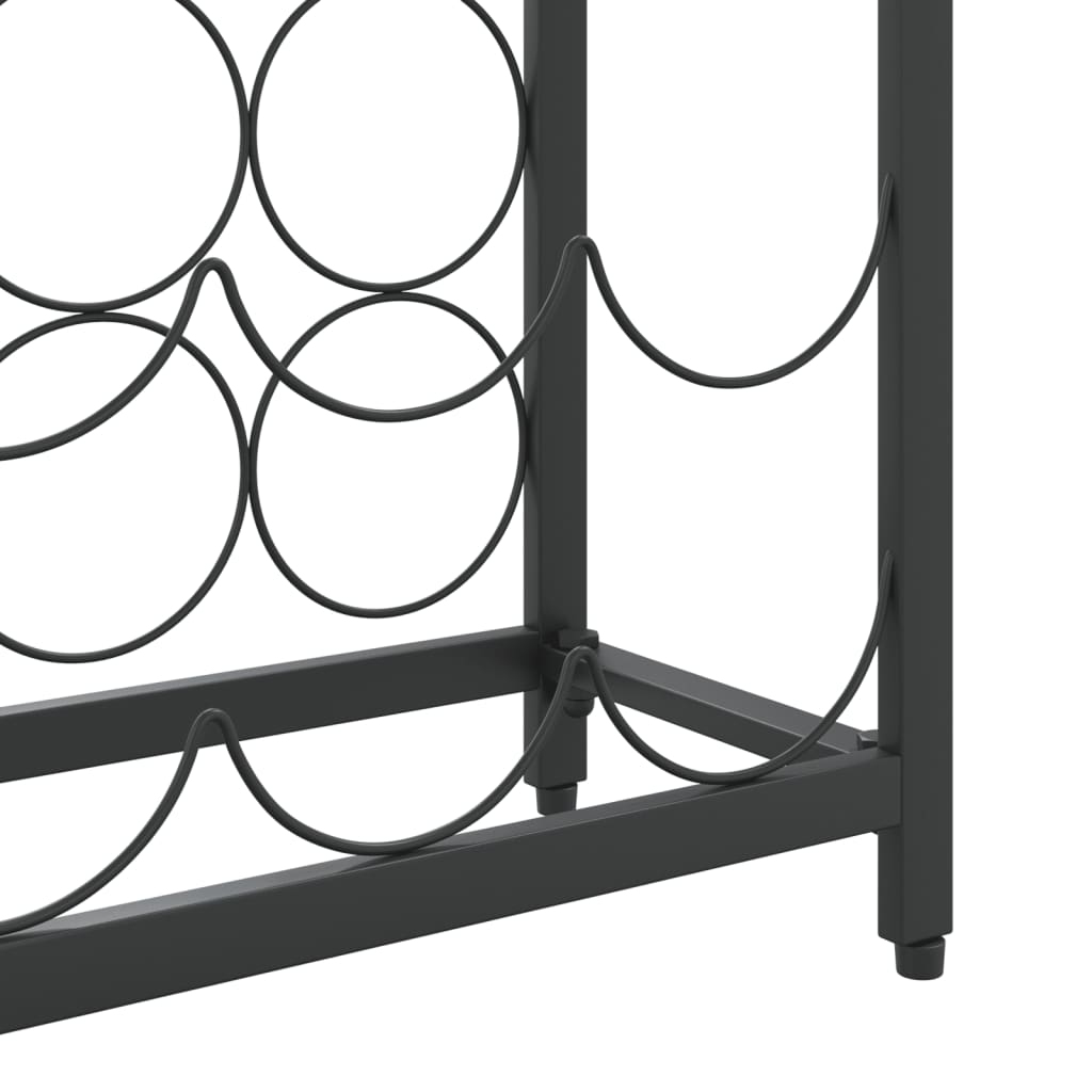 vidaXL Wine Rack for 27 Bottles Black 34x18x100 cm Wrought Iron
