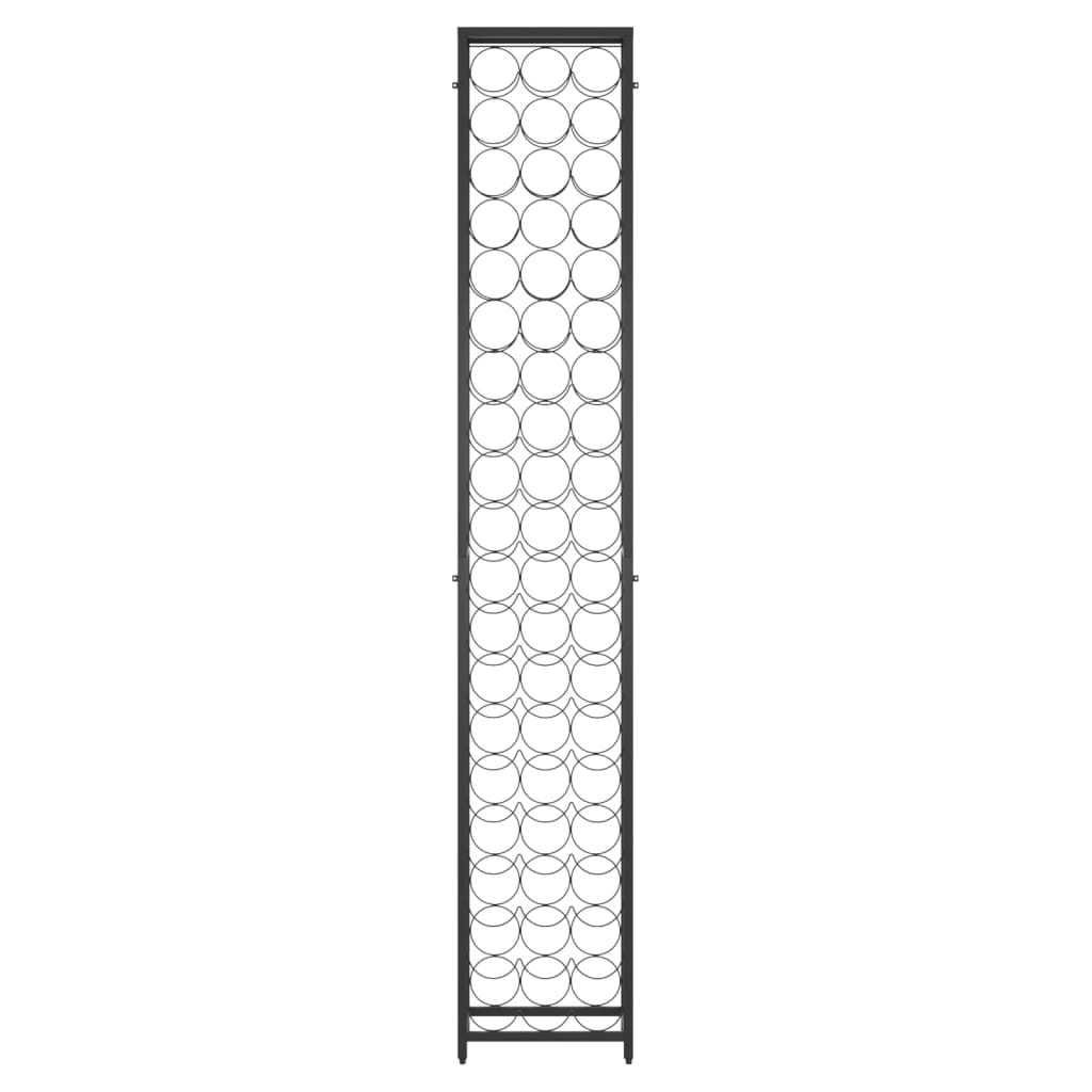 vidaXL Wine Rack for 57 Bottles Black 34x18x200 cm Wrought Iron