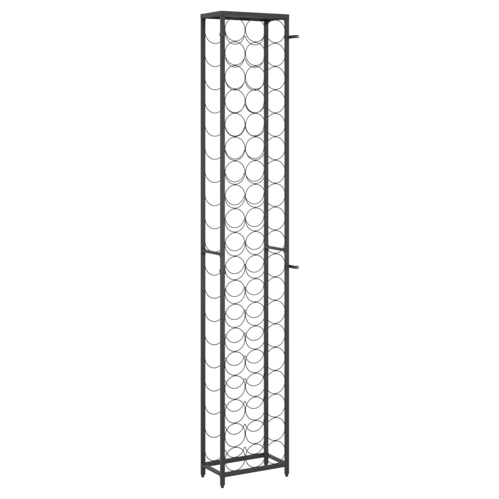 vidaXL Wine Rack for 57 Bottles Black 34x18x200 cm Wrought Iron