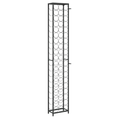 vidaXL Wine Rack for 57 Bottles Black 34x18x200 cm Wrought Iron