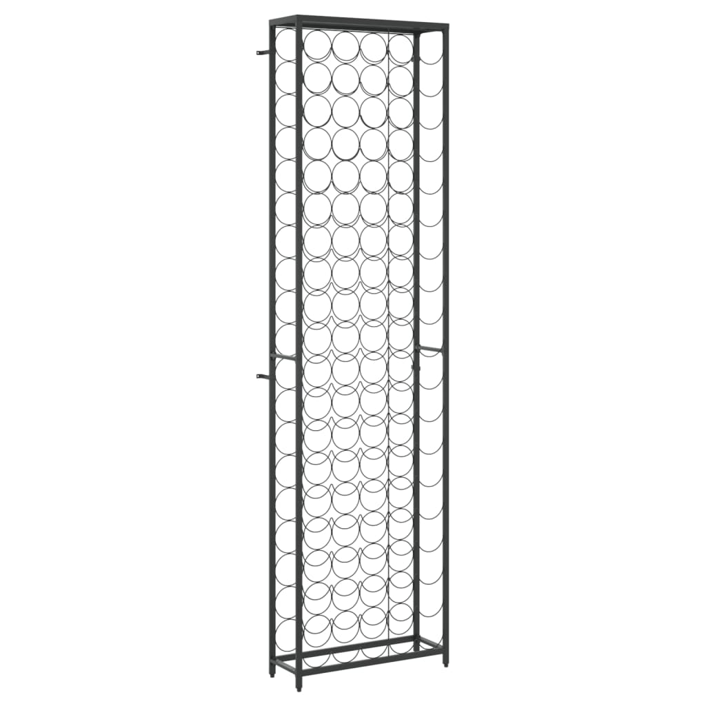 vidaXL Wine Rack for 95 Bottles Black 54x18x200 cm Wrought Iron