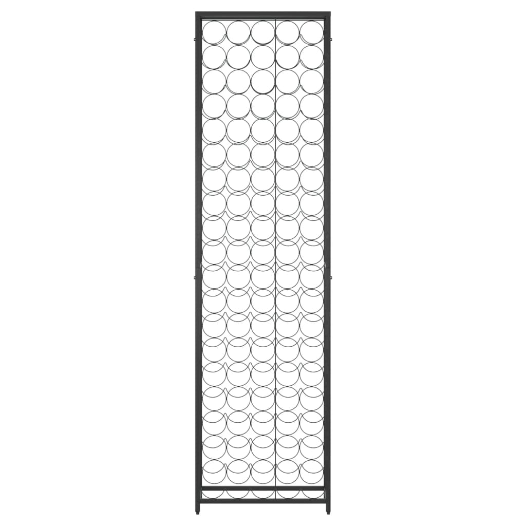 vidaXL Wine Rack for 95 Bottles Black 54x18x200 cm Wrought Iron