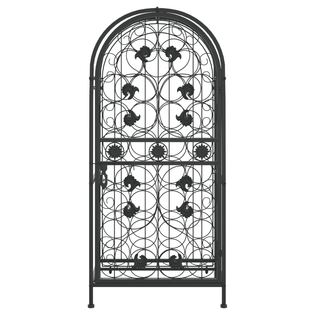 vidaXL Wine Rack for 33 Bottles Black 45x36x100 cm Wrought Iron