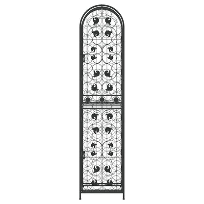 vidaXL Wine Rack for 73 Bottles Black 45x36x200 cm Wrought Iron