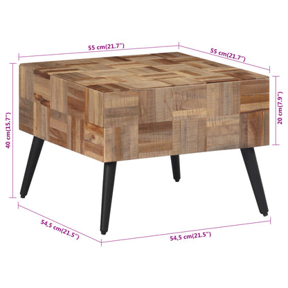 vidaXL Coffee Table Grey 55x55x40 cm Solid Reclaimed Teak