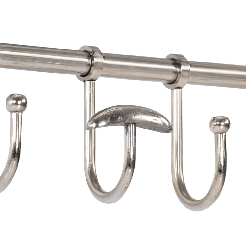 vidaXL Luggage Rack with Coat Hangers & Mirror Wall Mounted Aluminium