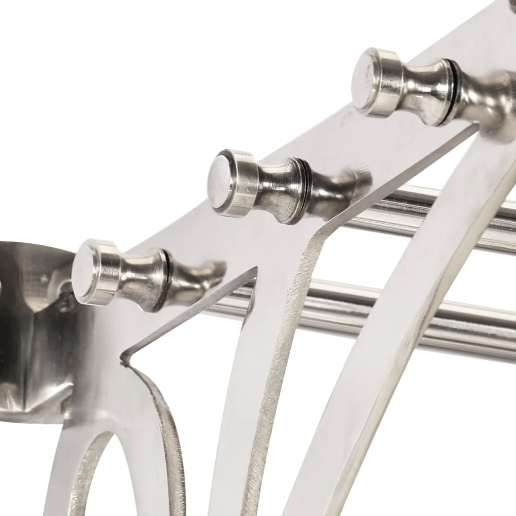 vidaXL Luggage Rack with Coat Hangers & Mirror Wall Mounted Aluminium