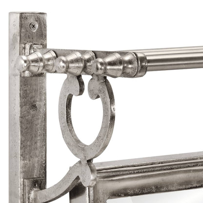 vidaXL Luggage Rack with Coat Hangers Wall Mounted Aluminium