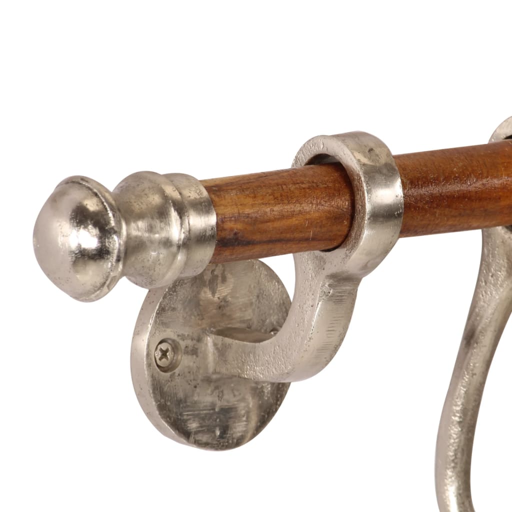 vidaXL Coat Rack Wall Mounted 75x15 cm Aluminium