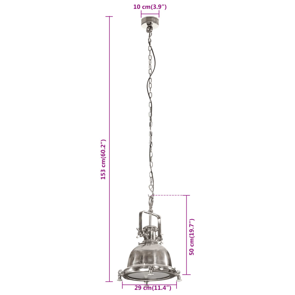 vidaXL Pendant Lighting 29x29x153 cm Aluminium