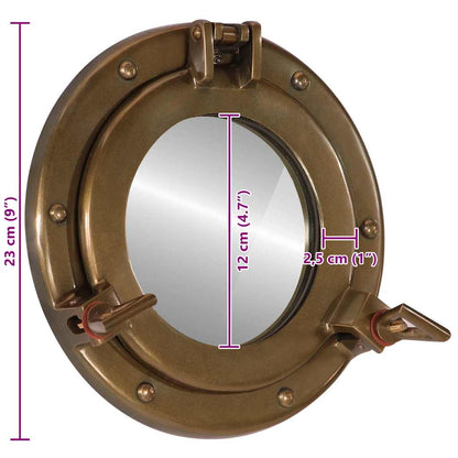 vidaXL Porthole Mirror Wall Hanging Ø23 cm Aluminium and Glass