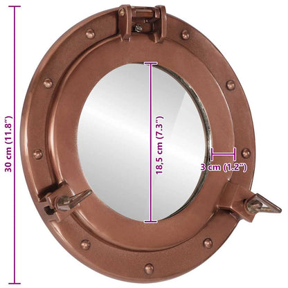 vidaXL Porthole Mirror Wall Hanging Ø30 cm Aluminium and Glass