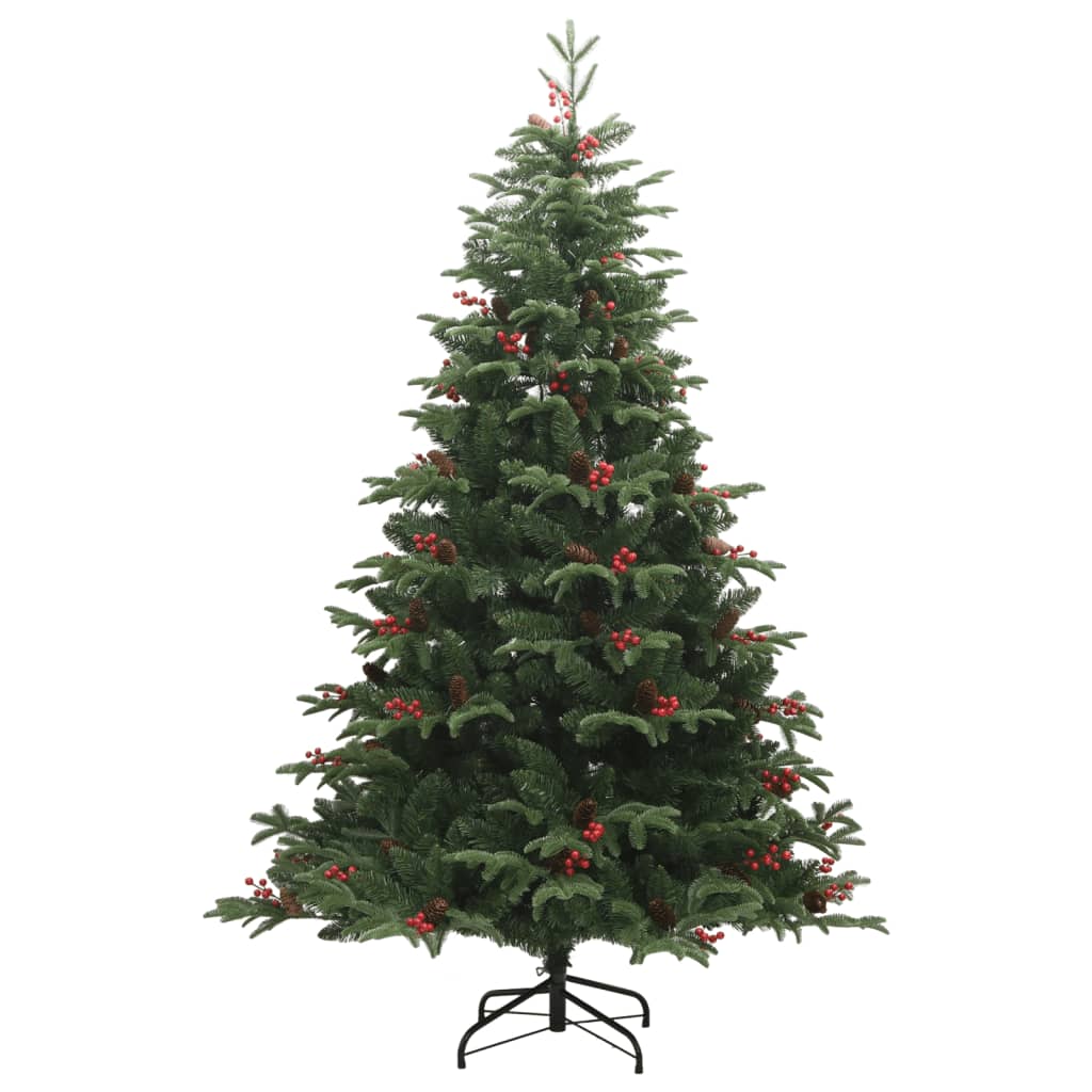 vidaXL Artificial Hinged Christmas Tree with Cones and Berries 240 cm