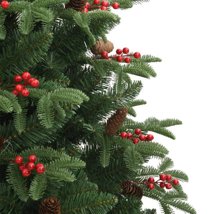 vidaXL Artificial Hinged Christmas Tree with Cones and Berries 240 cm