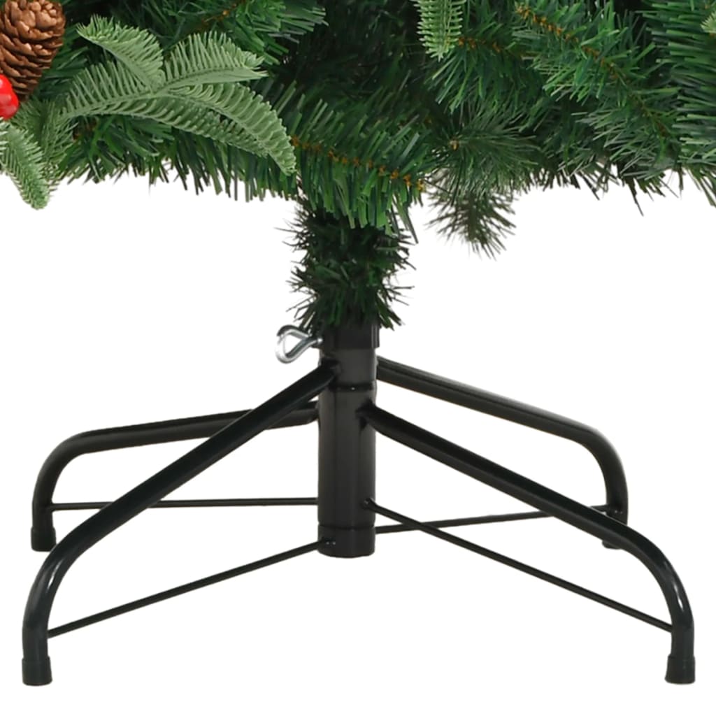 vidaXL Artificial Hinged Christmas Tree with Cones and Berries 240 cm