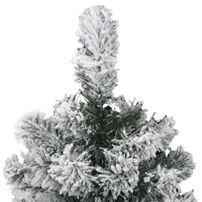 vidaXL Artificial Hinged Christmas Tree with Flocked Snow 150 cm