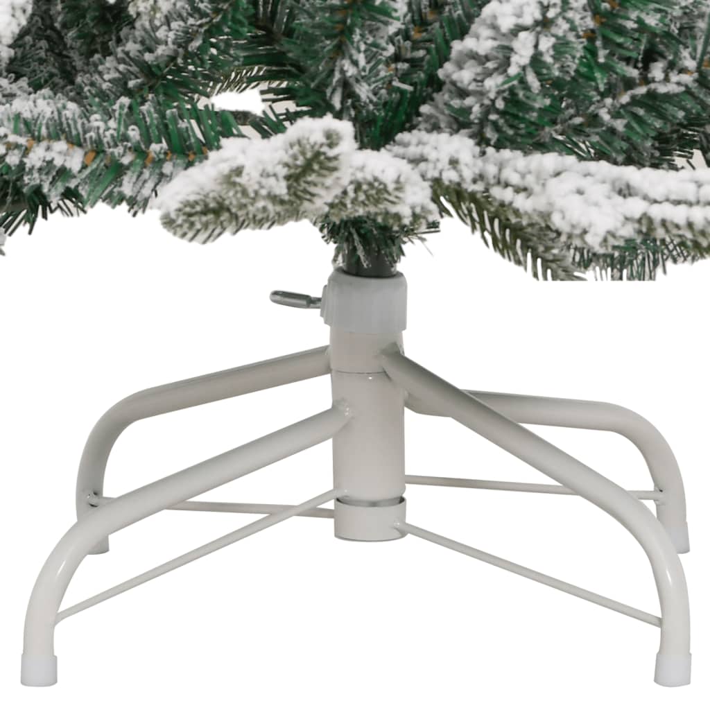 vidaXL Artificial Hinged Christmas Tree with Flocked Snow 120 cm