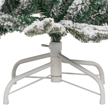 vidaXL Artificial Hinged Christmas Tree with Flocked Snow 120 cm