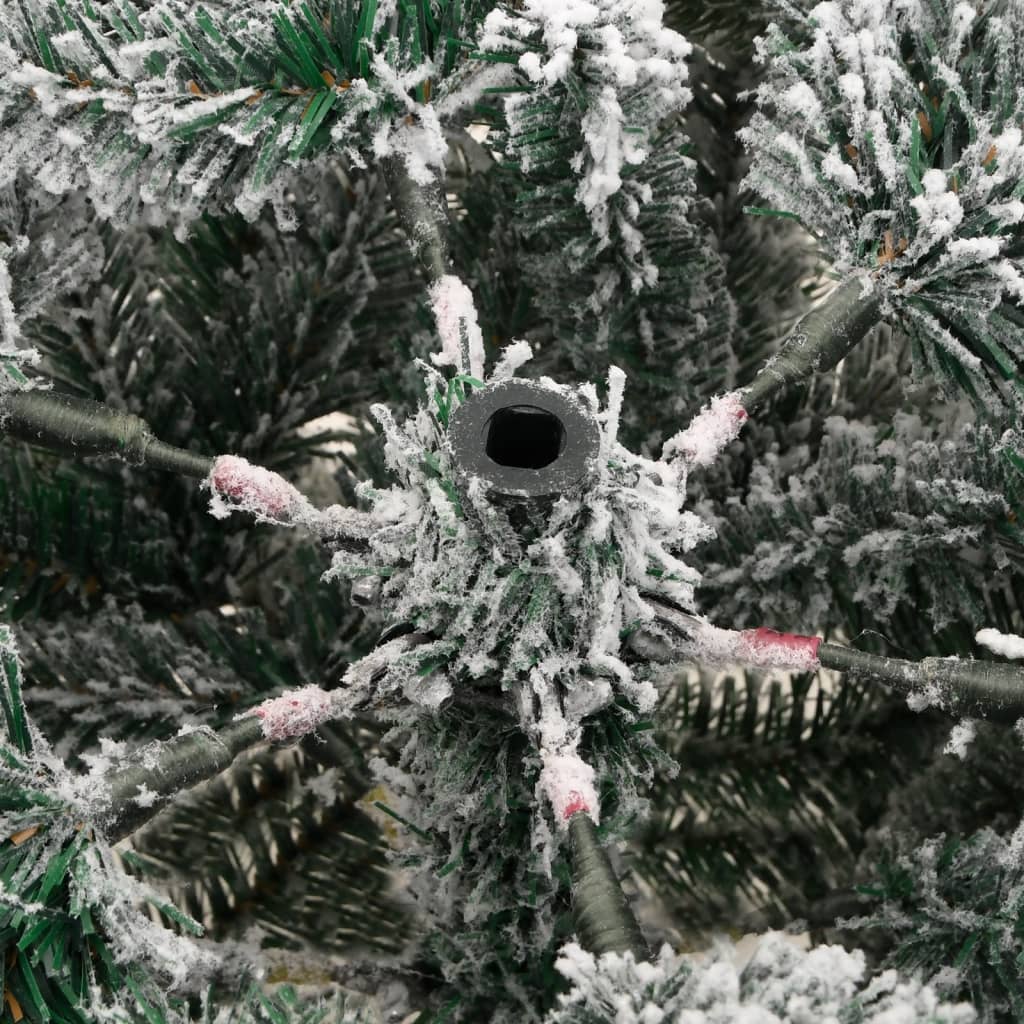 vidaXL Artificial Hinged Christmas Tree with Flocked Snow 120 cm