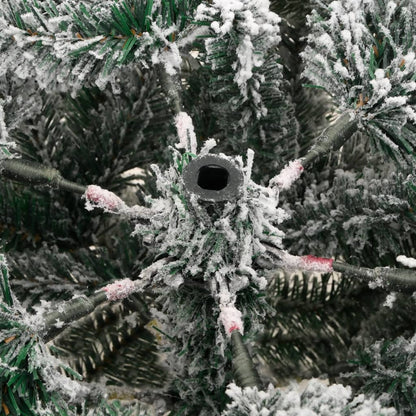 vidaXL Artificial Hinged Christmas Tree with Flocked Snow 120 cm