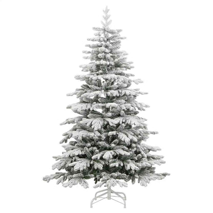 vidaXL Artificial Hinged Christmas Tree with Flocked Snow 180 cm