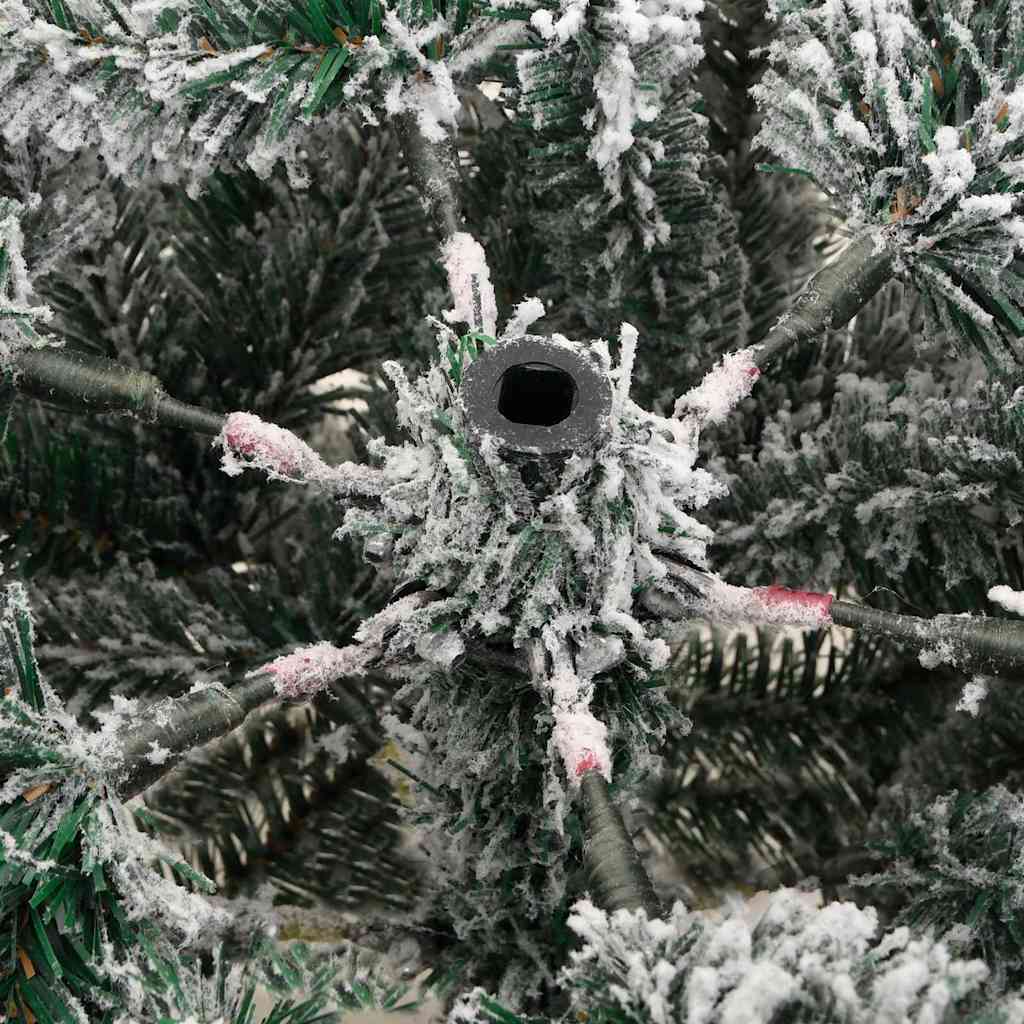 vidaXL Artificial Hinged Christmas Tree with Flocked Snow 180 cm