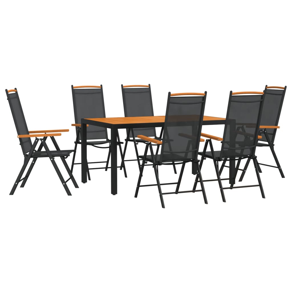 vidaXL Garden Dining Set | Black and brown